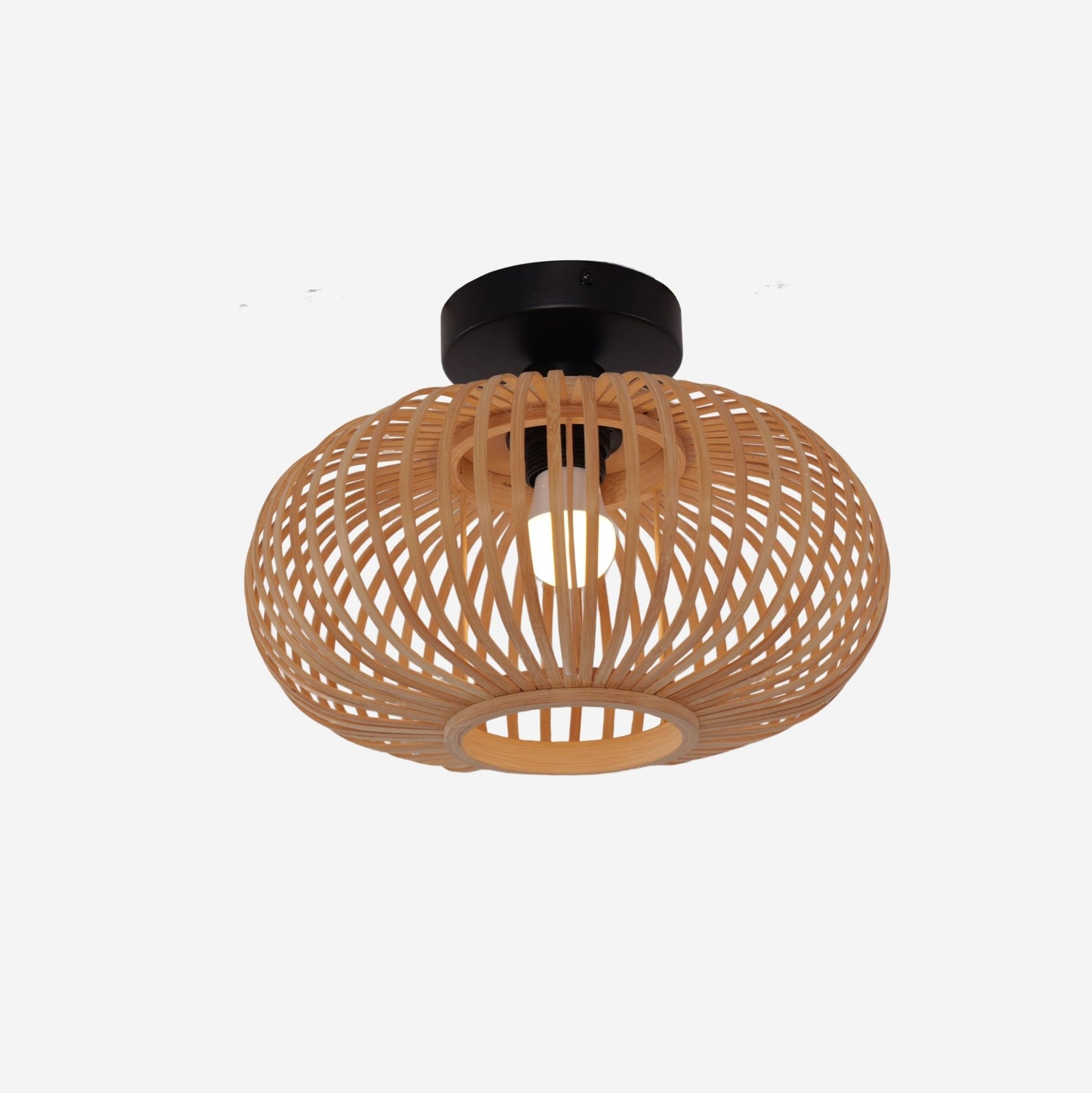 Lightsin Highly Cost - Effective Natural Woven Bamboo Wall Lamp - House Comfort