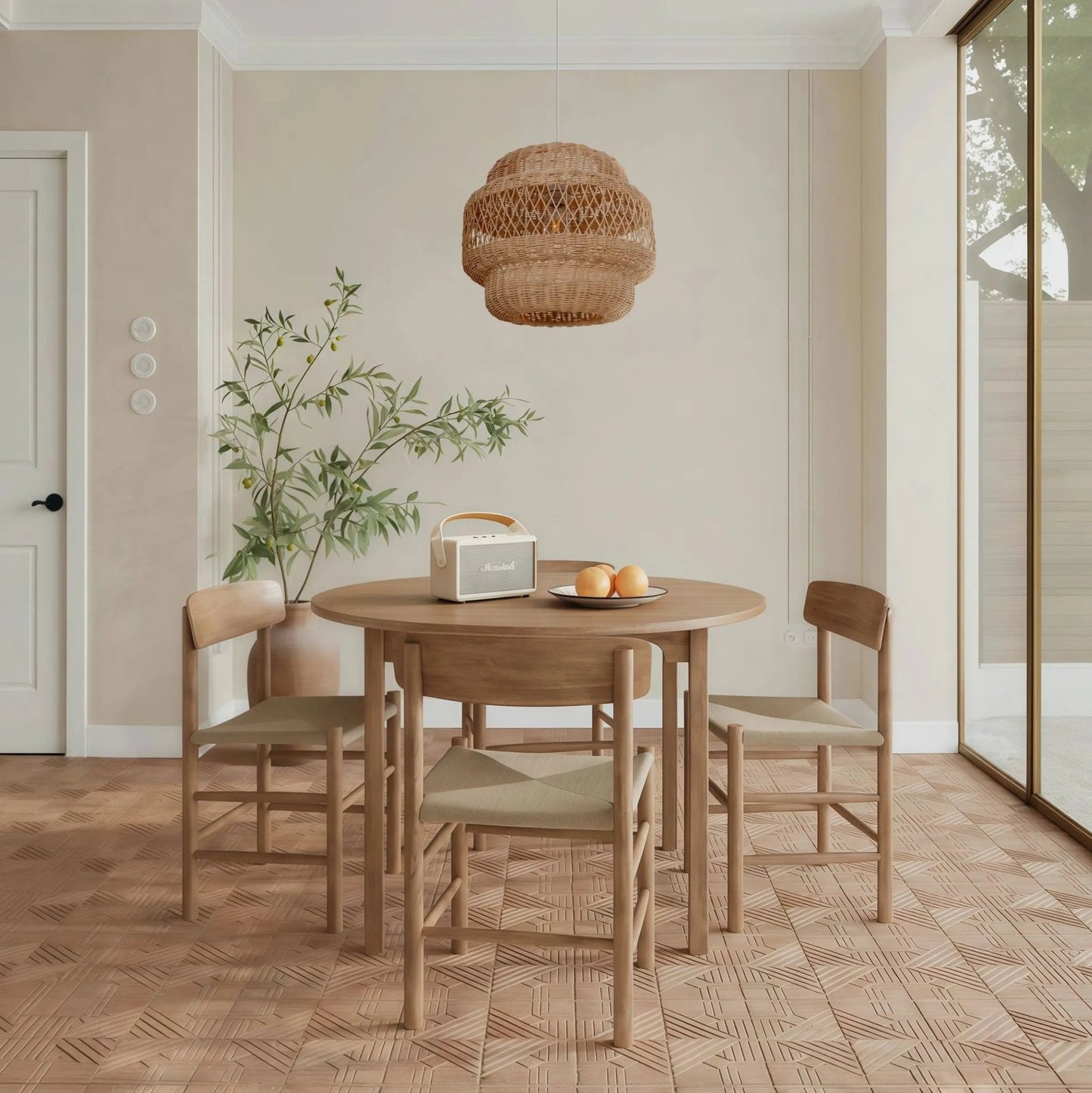 Lightsin Hollow Weave Rattan Pendant Light for Living Room, Dining Room & Bedroom - House Comfort