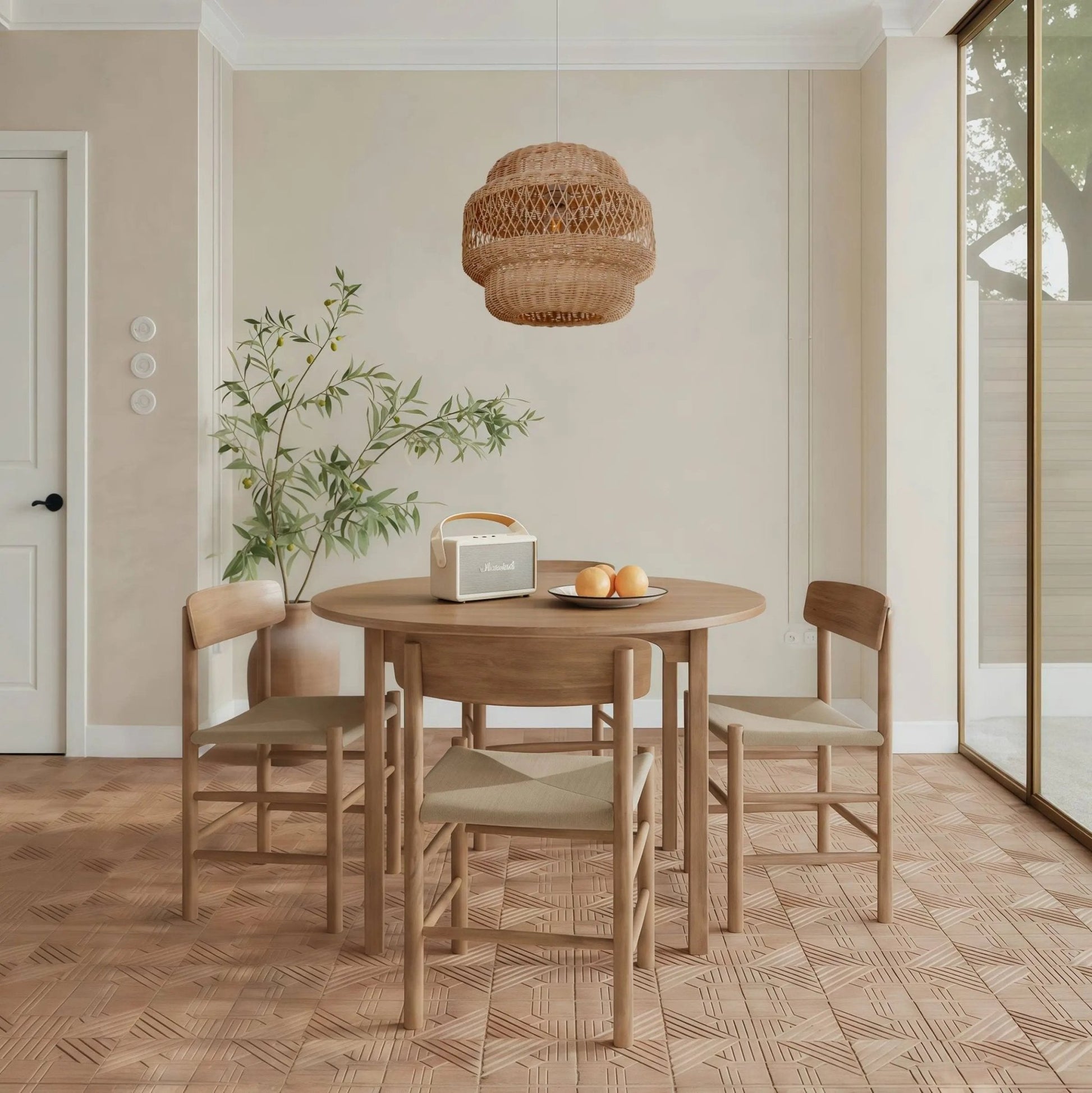 Lightsin Hollow Weave Rattan Pendant Light for Living Room, Dining Room & Bedroom - House Comfort