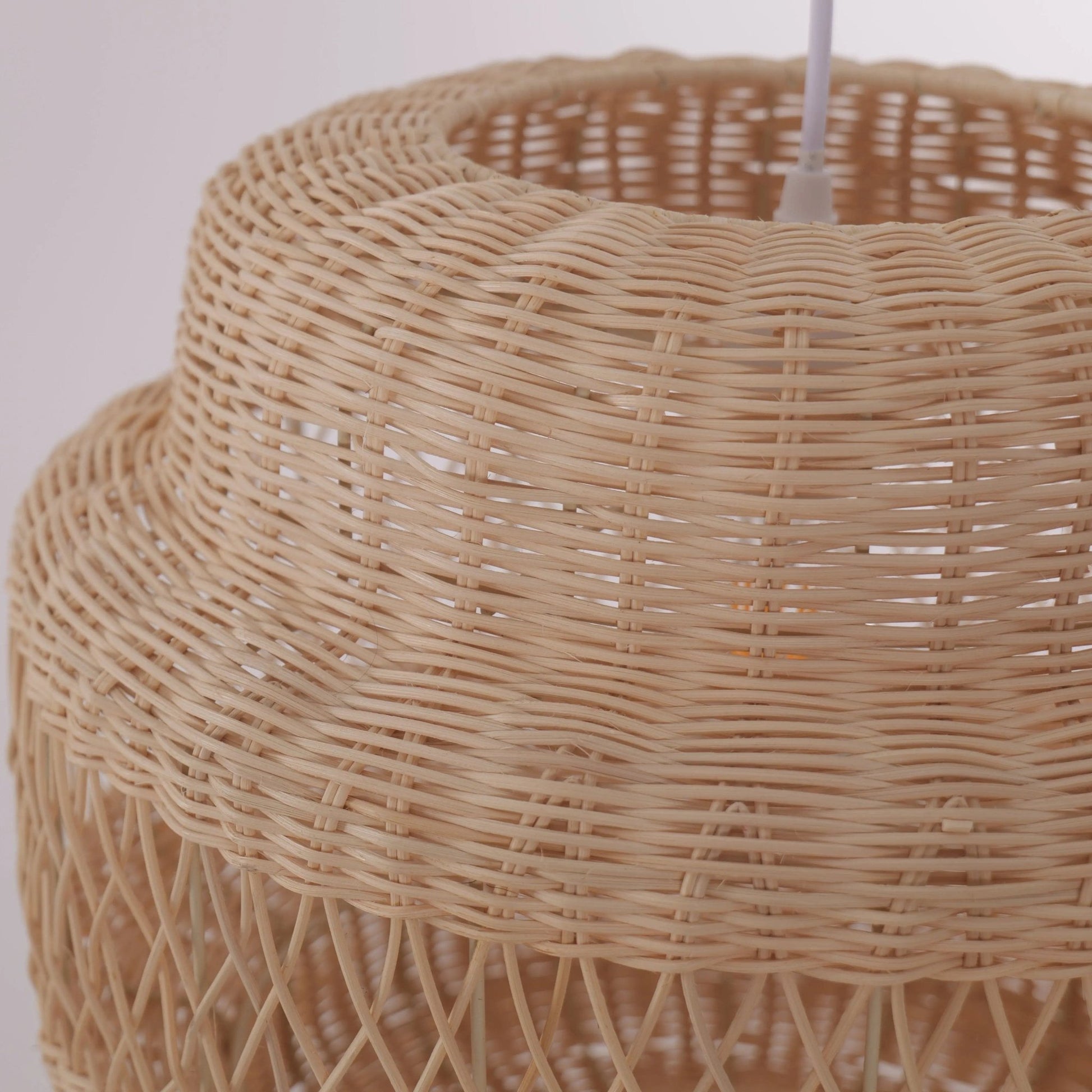 Lightsin Hollow Weave Rattan Pendant Light for Living Room, Dining Room & Bedroom - House Comfort