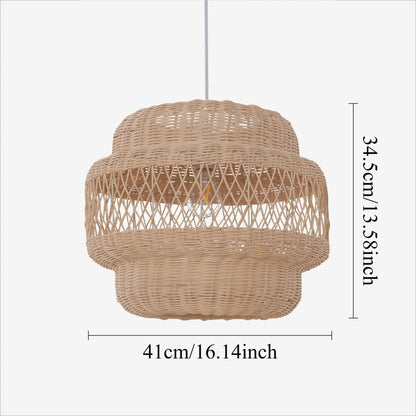 Lightsin Hollow Weave Rattan Pendant Light for Living Room, Dining Room & Bedroom - House Comfort