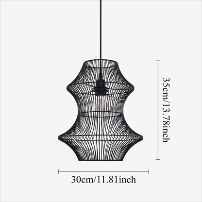 Lightsin Industrial Black Iron Pendant Light with Hourglass Shape - House Comfort