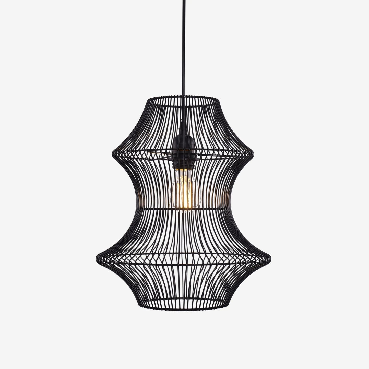 Lightsin Industrial Black Iron Pendant Light with Hourglass Shape - House Comfort