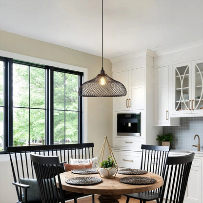 Lightsin Industrial Style Black Iron Pendant Light with Spiral Design - House Comfort