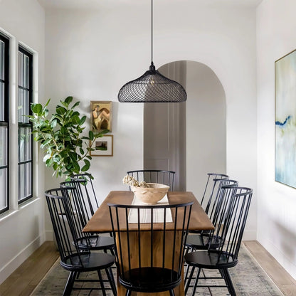 Lightsin Industrial Style Black Iron Pendant Light with Spiral Design - House Comfort