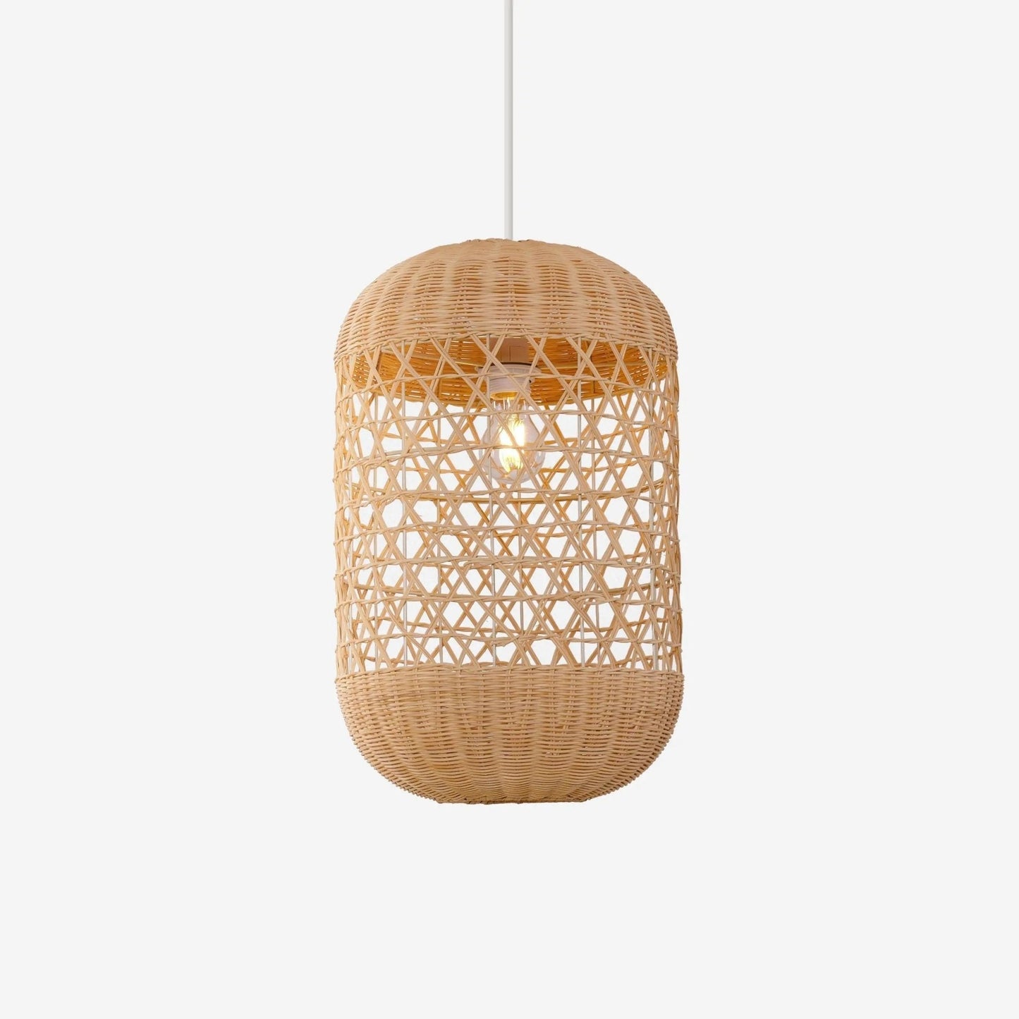Lightsin Japanese Capsule - Shaped Rattan Pendant Light - House Comfort