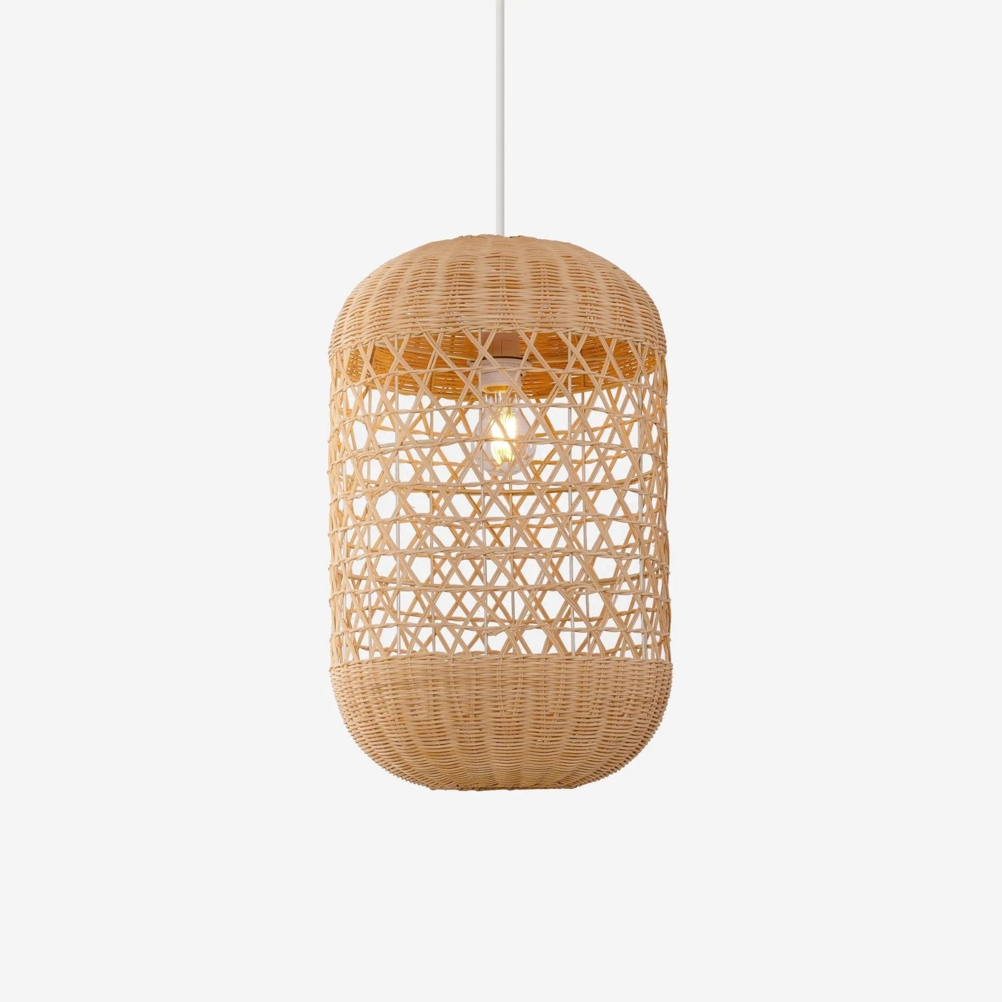 Lightsin Japanese Capsule - Shaped Rattan Pendant Light - House Comfort
