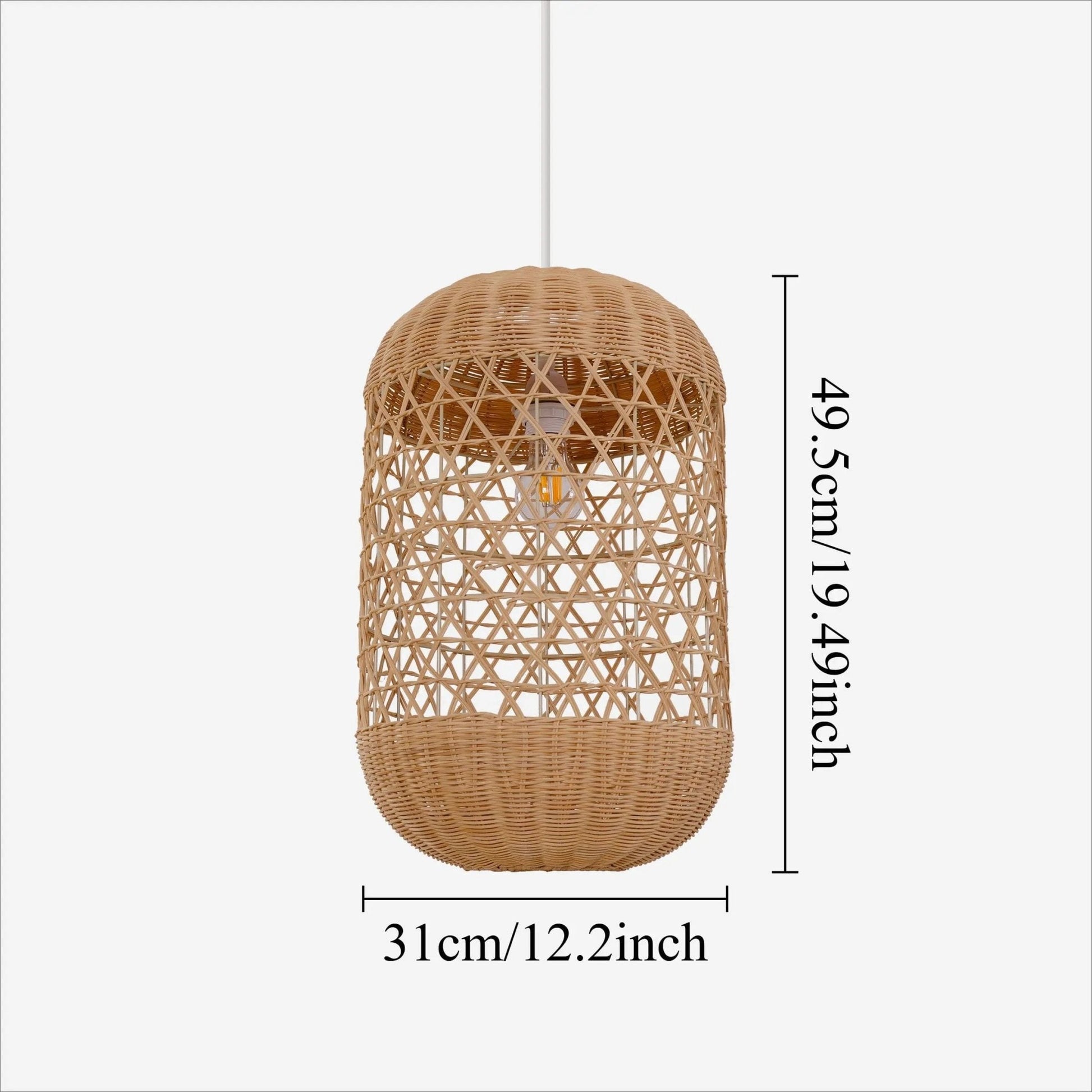 Lightsin Japanese Capsule - Shaped Rattan Pendant Light - House Comfort
