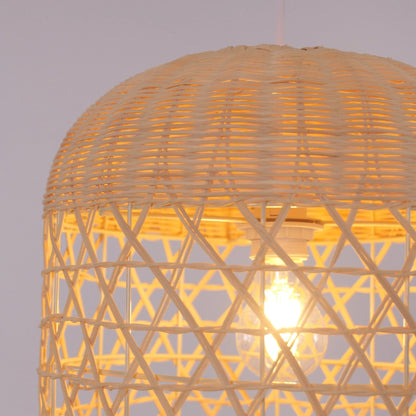 Lightsin Japanese Capsule - Shaped Rattan Pendant Light - House Comfort
