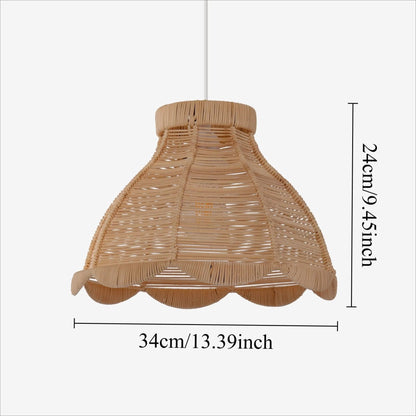 Lightsin Japanese - Inspired Petal Bloom Rattan Woven Pendant Light - House Comfort