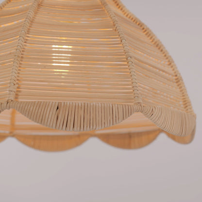 Lightsin Japanese - Inspired Petal Bloom Rattan Woven Pendant Light - House Comfort