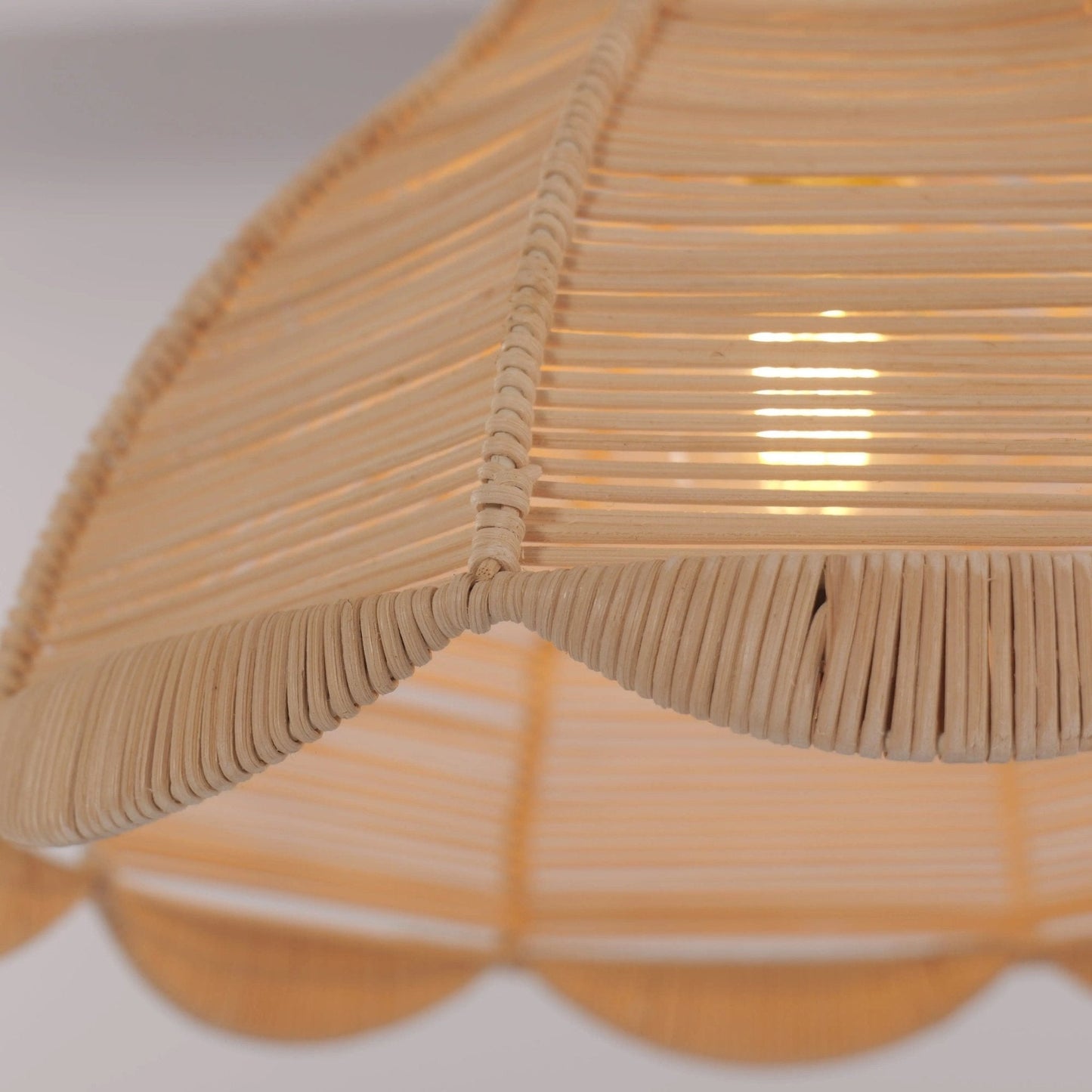 Lightsin Japanese - Inspired Petal Bloom Rattan Woven Pendant Light - House Comfort