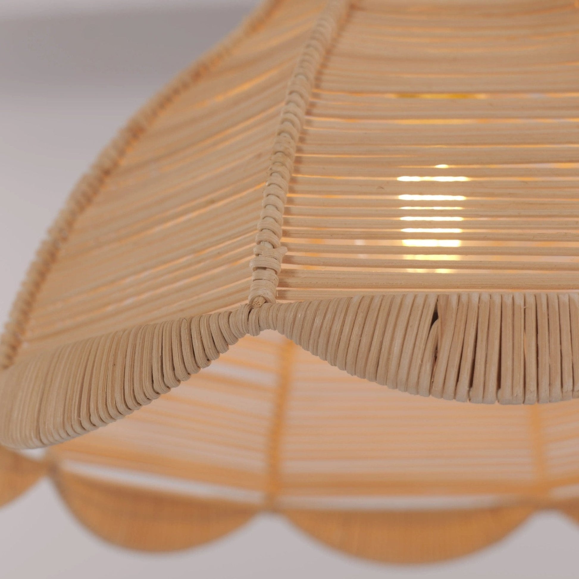 Lightsin Japanese - Inspired Petal Bloom Rattan Woven Pendant Light - House Comfort