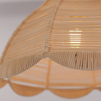 Lightsin Japanese - Inspired Petal Bloom Rattan Woven Pendant Light - House Comfort