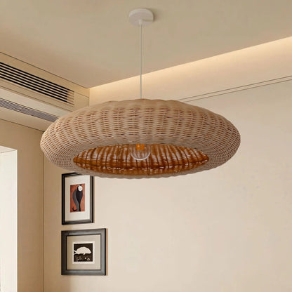 Lightsin Japanese Shell - Inspired Rattan Pendant Light Natural Serenity - House Comfort