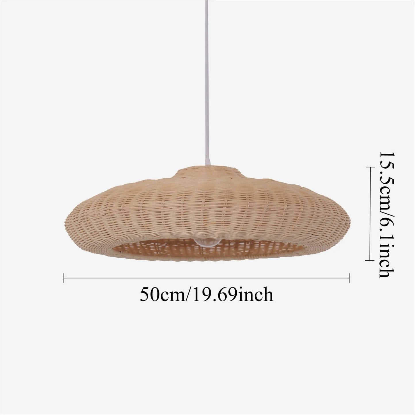 Lightsin Japanese Shell - Inspired Rattan Pendant Light Natural Serenity - House Comfort