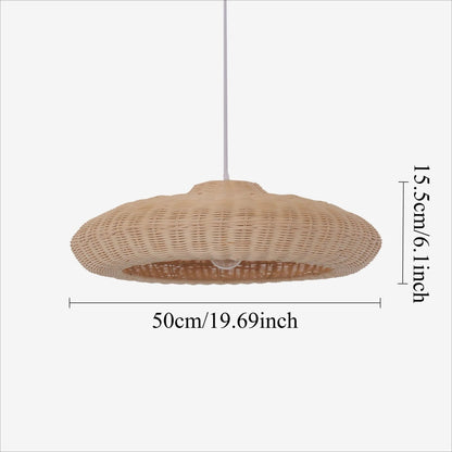 Lightsin Japanese Shell - Inspired Rattan Pendant Light Natural Serenity - House Comfort