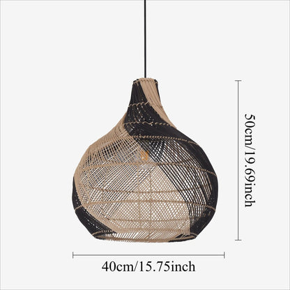 Lightsin Japanese Simple Vase Shaped Handwoven Rattan Pendant Light - House Comfort