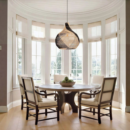 Lightsin Japanese Simple Vase Shaped Handwoven Rattan Pendant Light - House Comfort