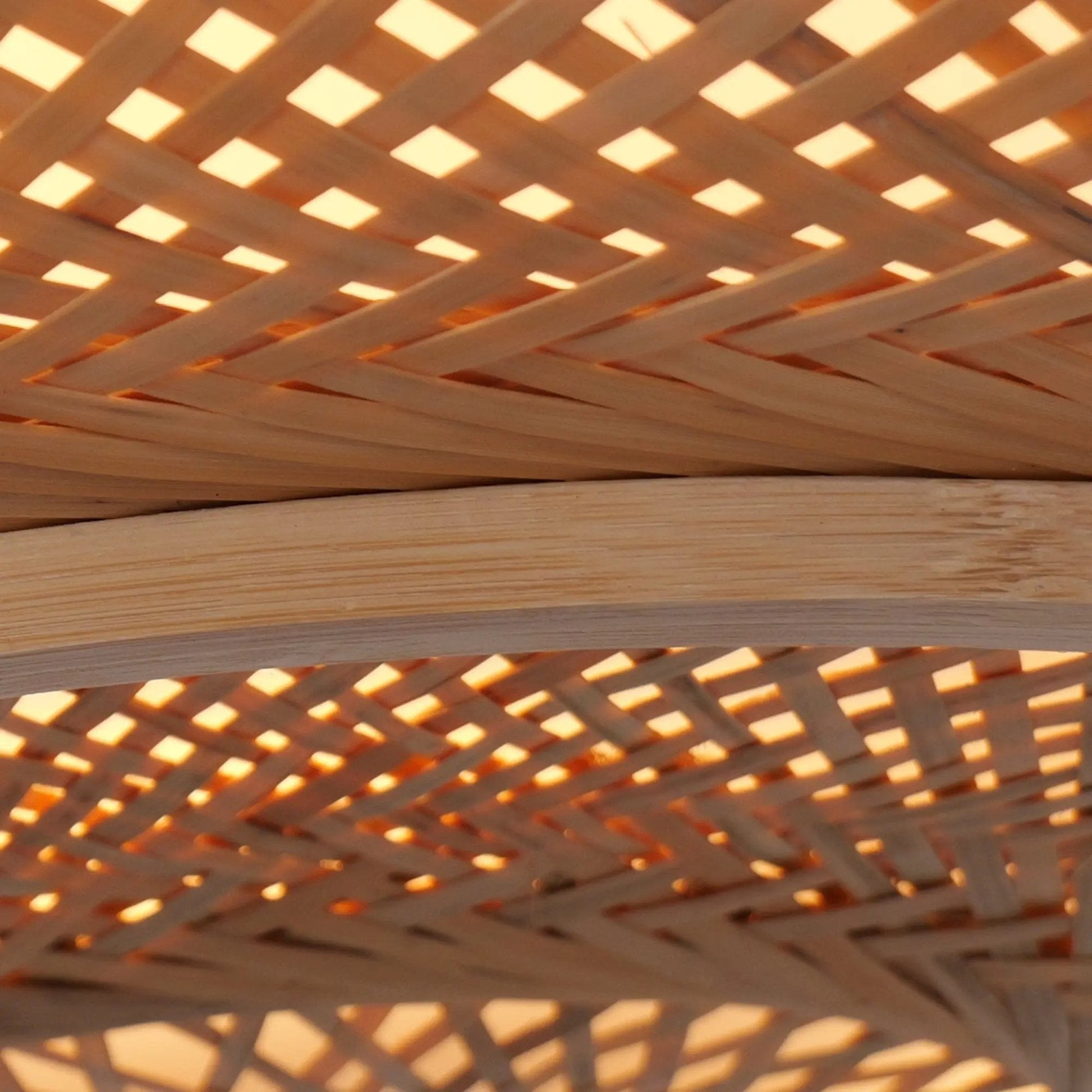 Lightsin Japanese - Style Bamboo Rattan Pendant & Ceiling Light – Flat Flush Mount or Hanging Fixture for Bedroom, Living Room & More - House Comfort