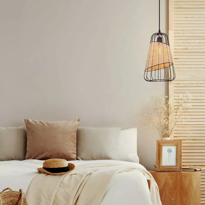 Lightsin Lantern - Inspired Rattan Ceiling Light for Cozy Natural Elegance - House Comfort