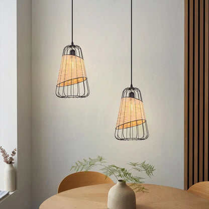 Lightsin Lantern - Inspired Rattan Ceiling Light for Cozy Natural Elegance - House Comfort