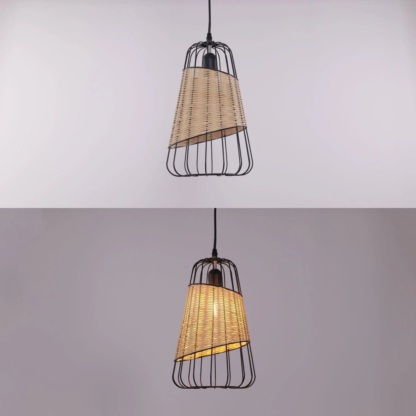 Lightsin Lantern - Inspired Rattan Ceiling Light for Cozy Natural Elegance - House Comfort
