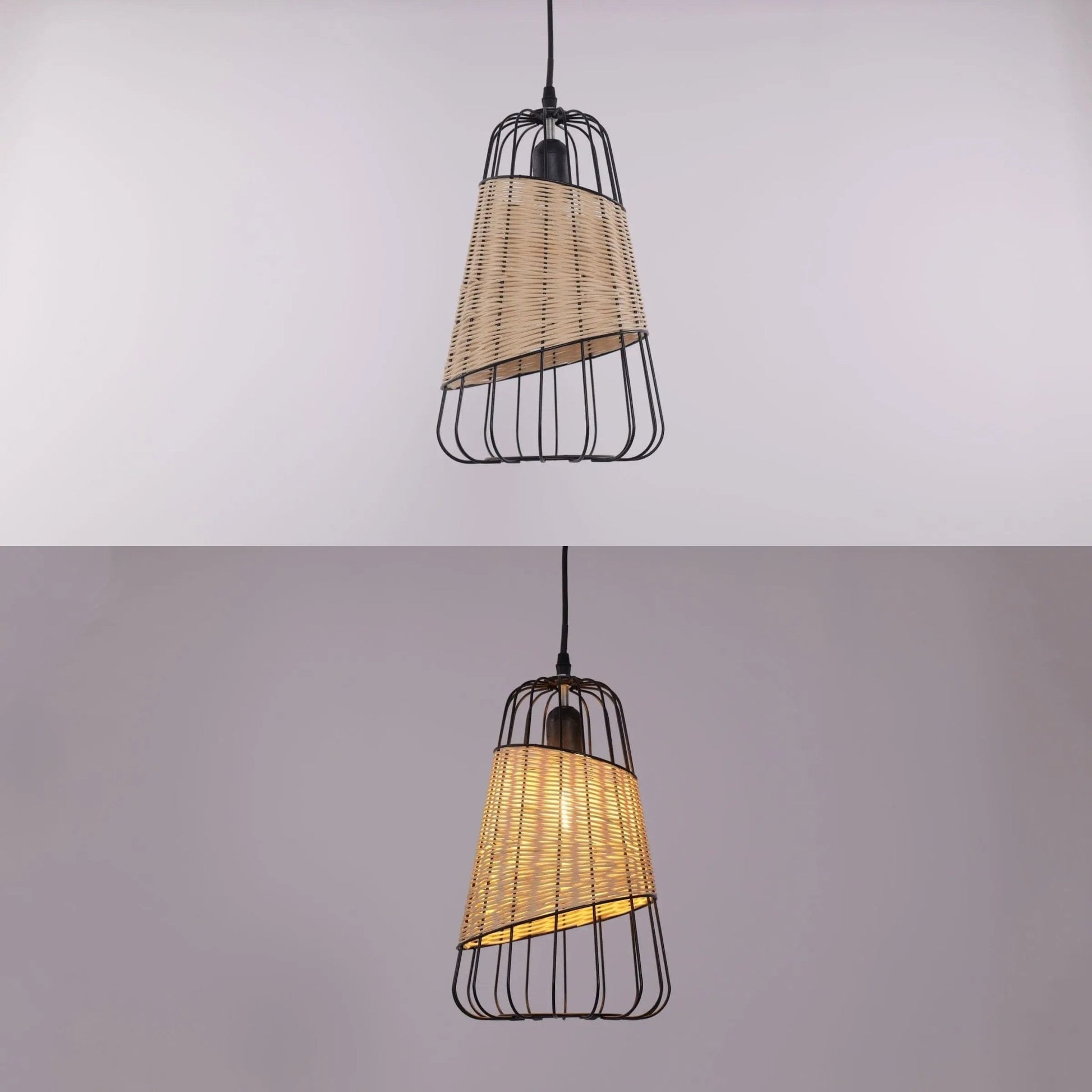Lightsin Lantern - Inspired Rattan Ceiling Light for Cozy Natural Elegance - House Comfort