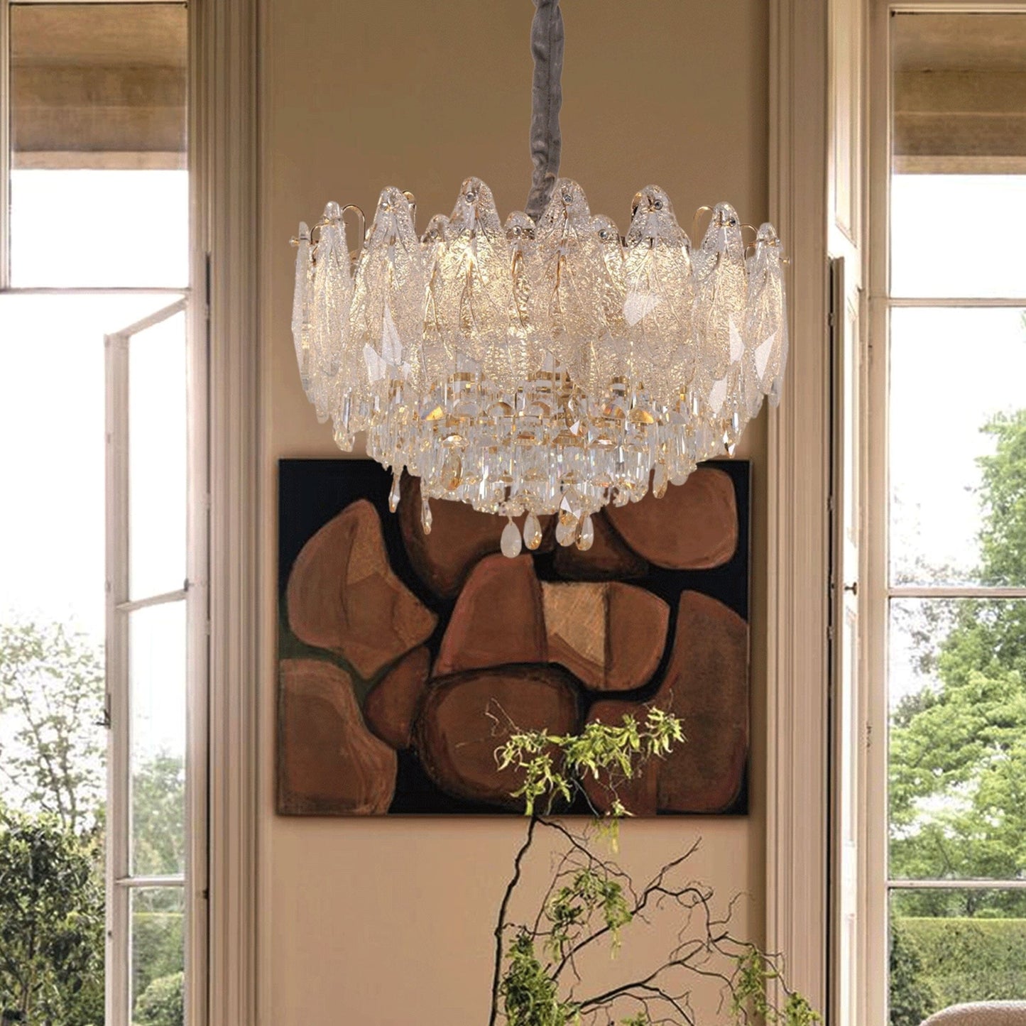 Lightsin Large Pendant Lighting Art Deco Chandelier for Living Room - House Comfort