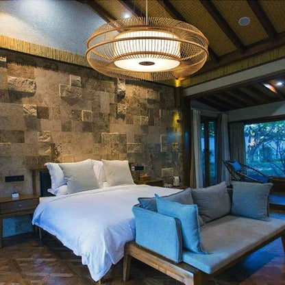 Lightsin LED Bamboo Pendant Light Drum - Shaped 45/60/70/80 Dia - House Comfort