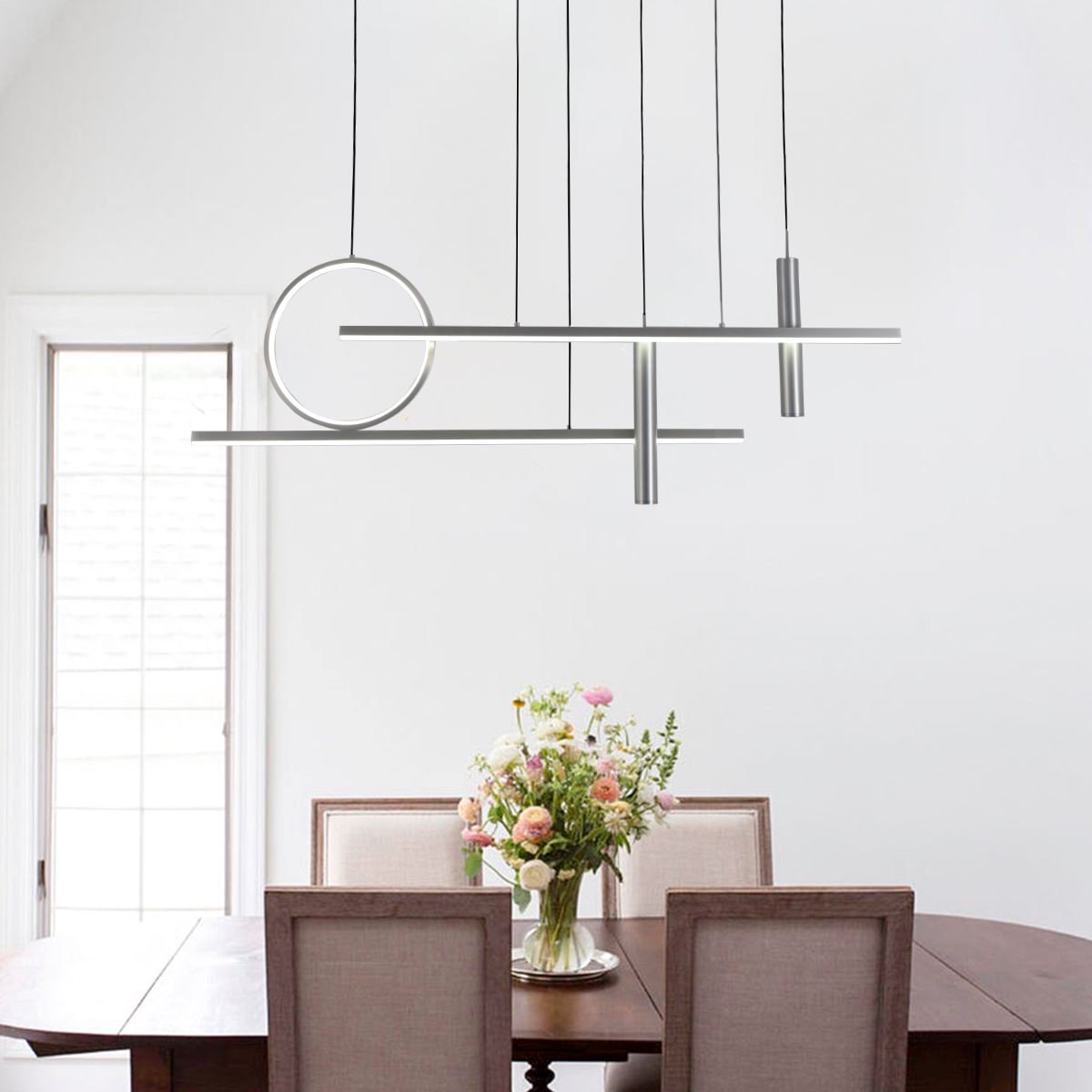 Lightsin LED Modern Linear Geometric Metal Pendant Light - House Comfort