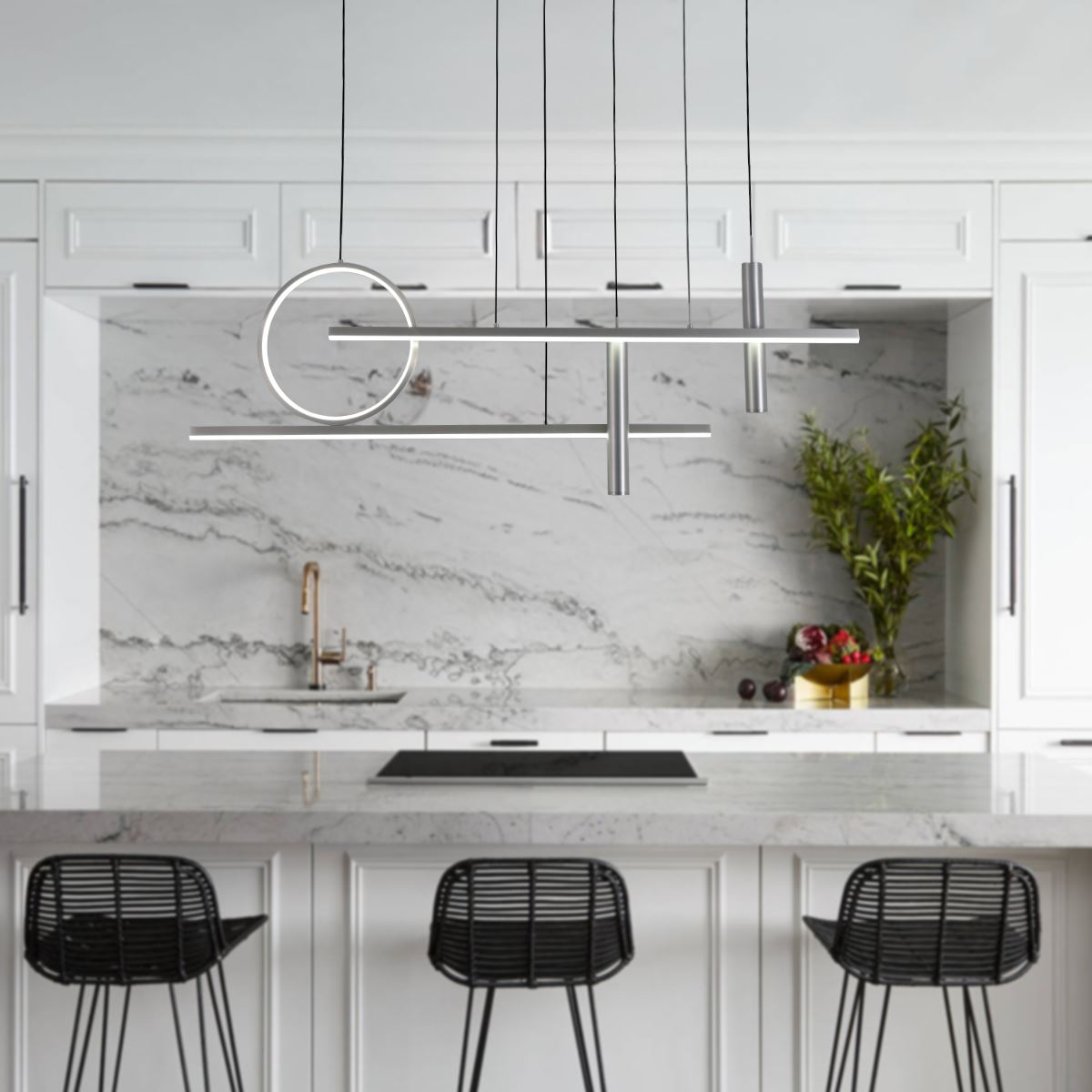 Lightsin LED Modern Linear Geometric Metal Pendant Light - House Comfort