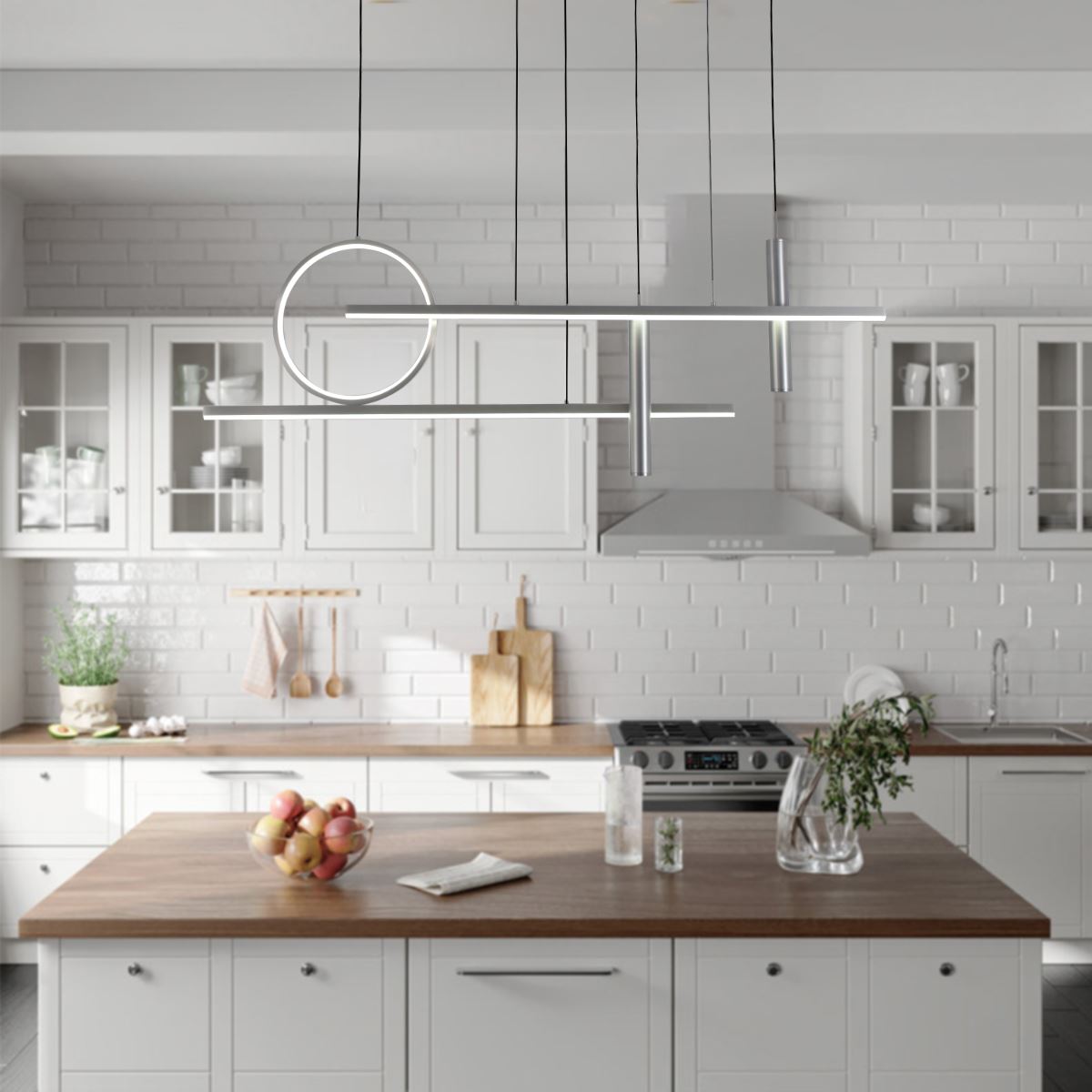 Lightsin LED Modern Linear Geometric Metal Pendant Light - House Comfort