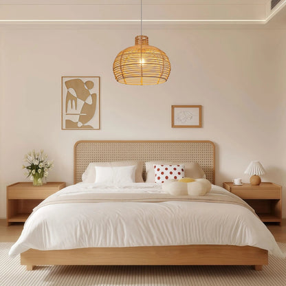 Lightsin Lightweight Open Weave Rattan Ceiling Light - House Comfort