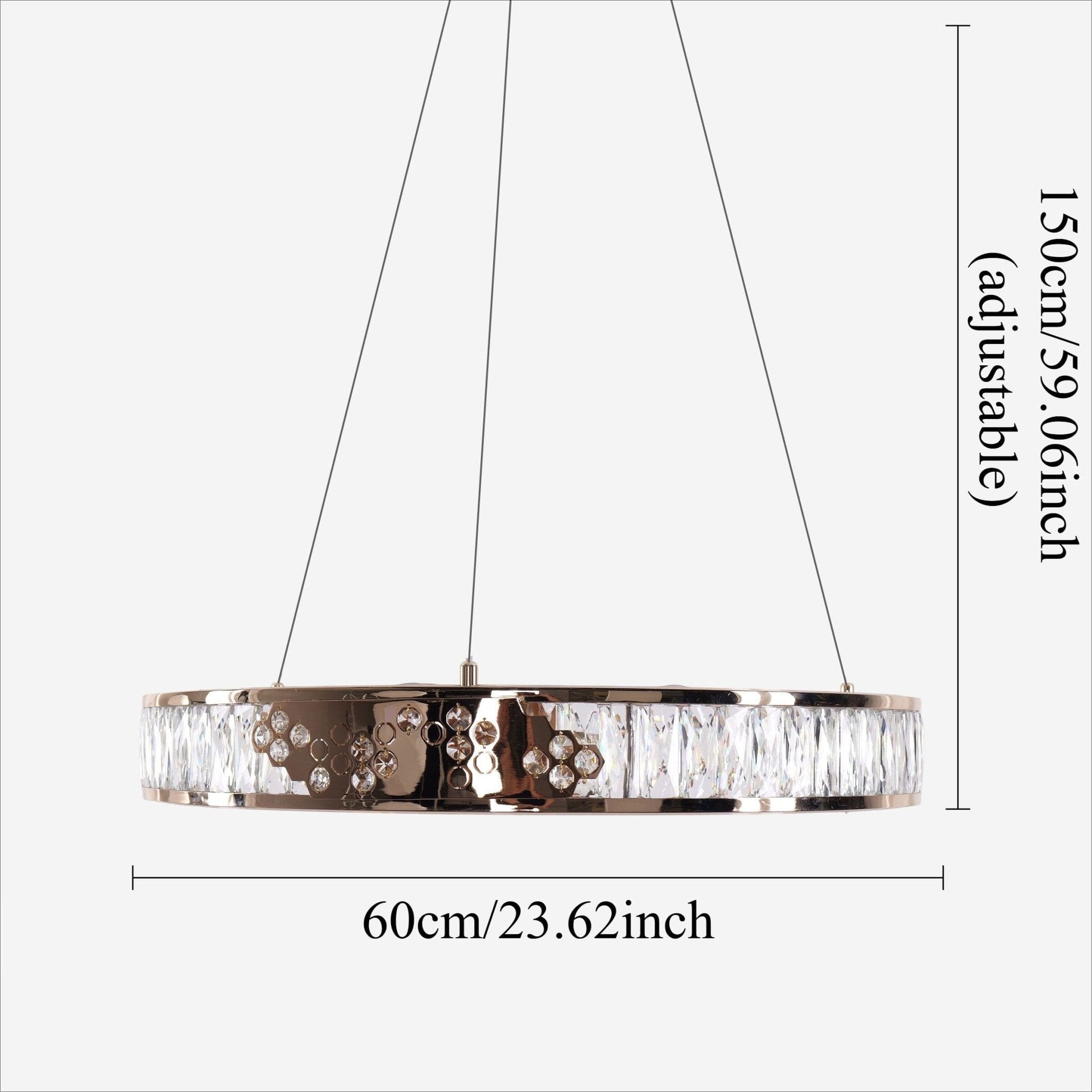 Lightsin Luxurious Gold Crystal LED Halo Pendant Light - House Comfort