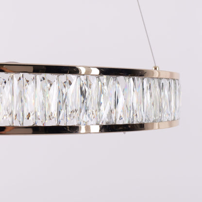 Lightsin Luxurious Gold Crystal LED Halo Pendant Light - House Comfort
