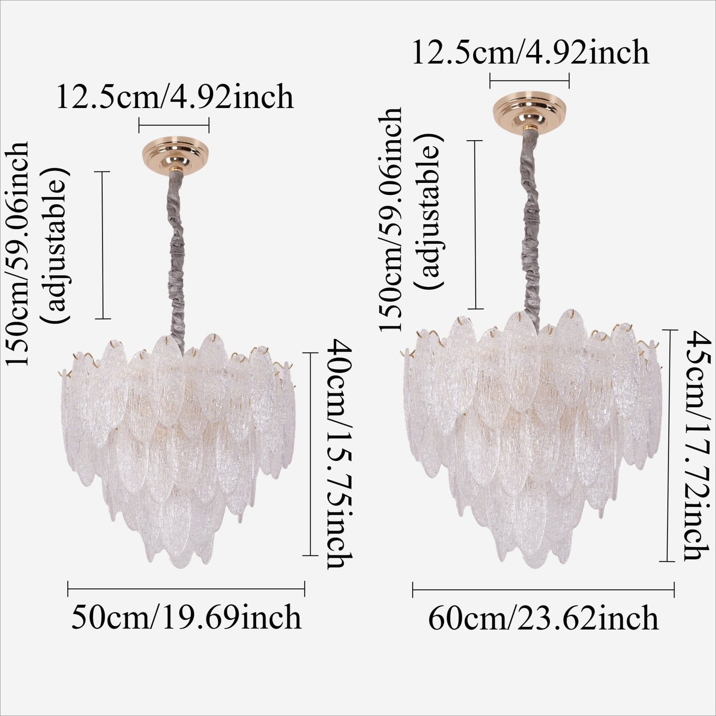Lightsin Luxury Crystal Ceiling Light Champagne Gold Chandelier - House Comfort