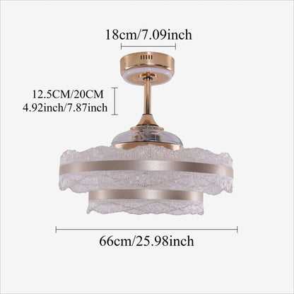 Lightsin Luxury Gold Frame LED Ceiling Fan Light with Retractable Blades - House Comfort