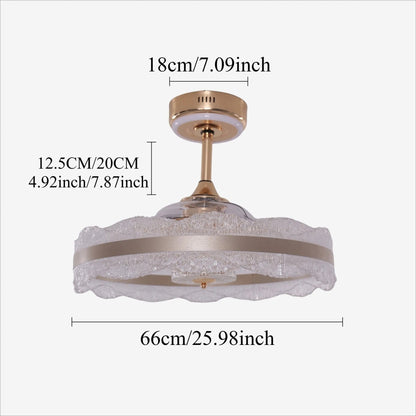 Lightsin Luxury Gold Frame LED Ceiling Fan Light with Retractable Blades - House Comfort