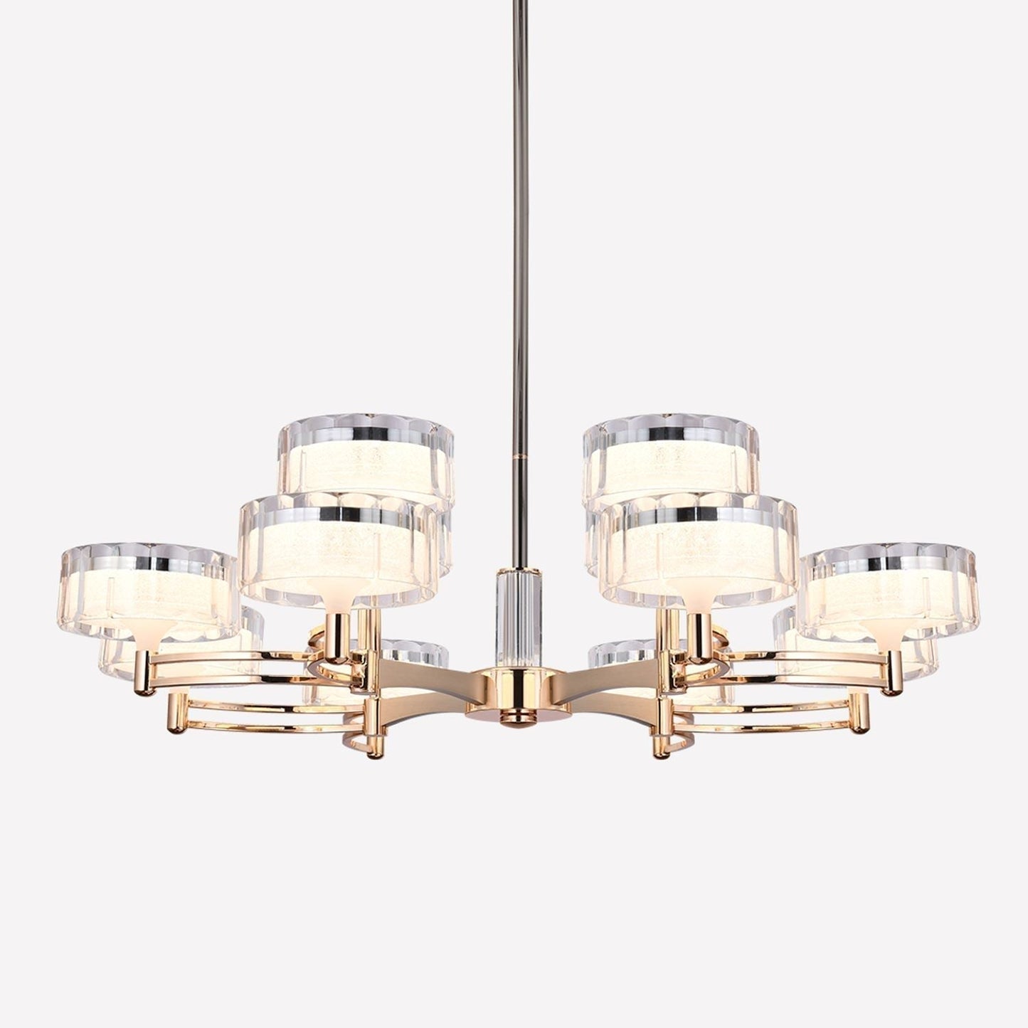 Lightsin Luxury Metal Chandelier for Living Room with Tri - Colour Lighting Options - House Comfort