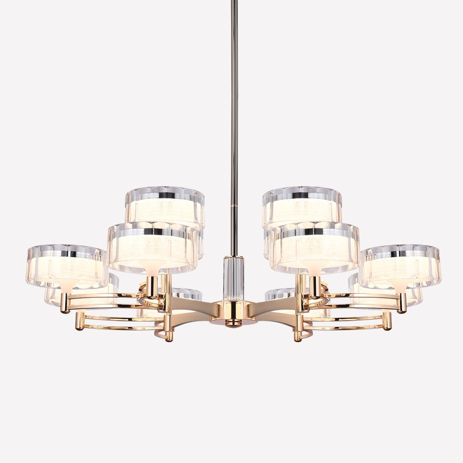 Lightsin Luxury Metal Chandelier for Living Room with Tri - Colour Lighting Options - House Comfort