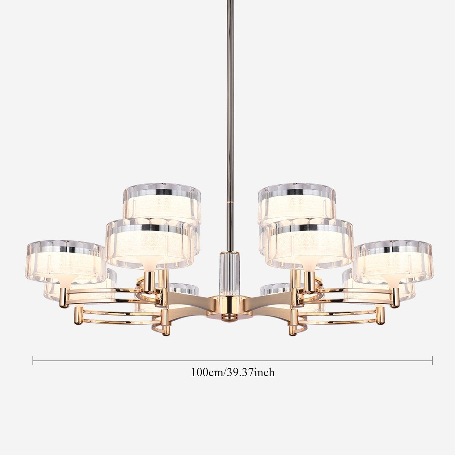 Lightsin Luxury Metal Chandelier for Living Room with Tri - Colour Lighting Options - House Comfort