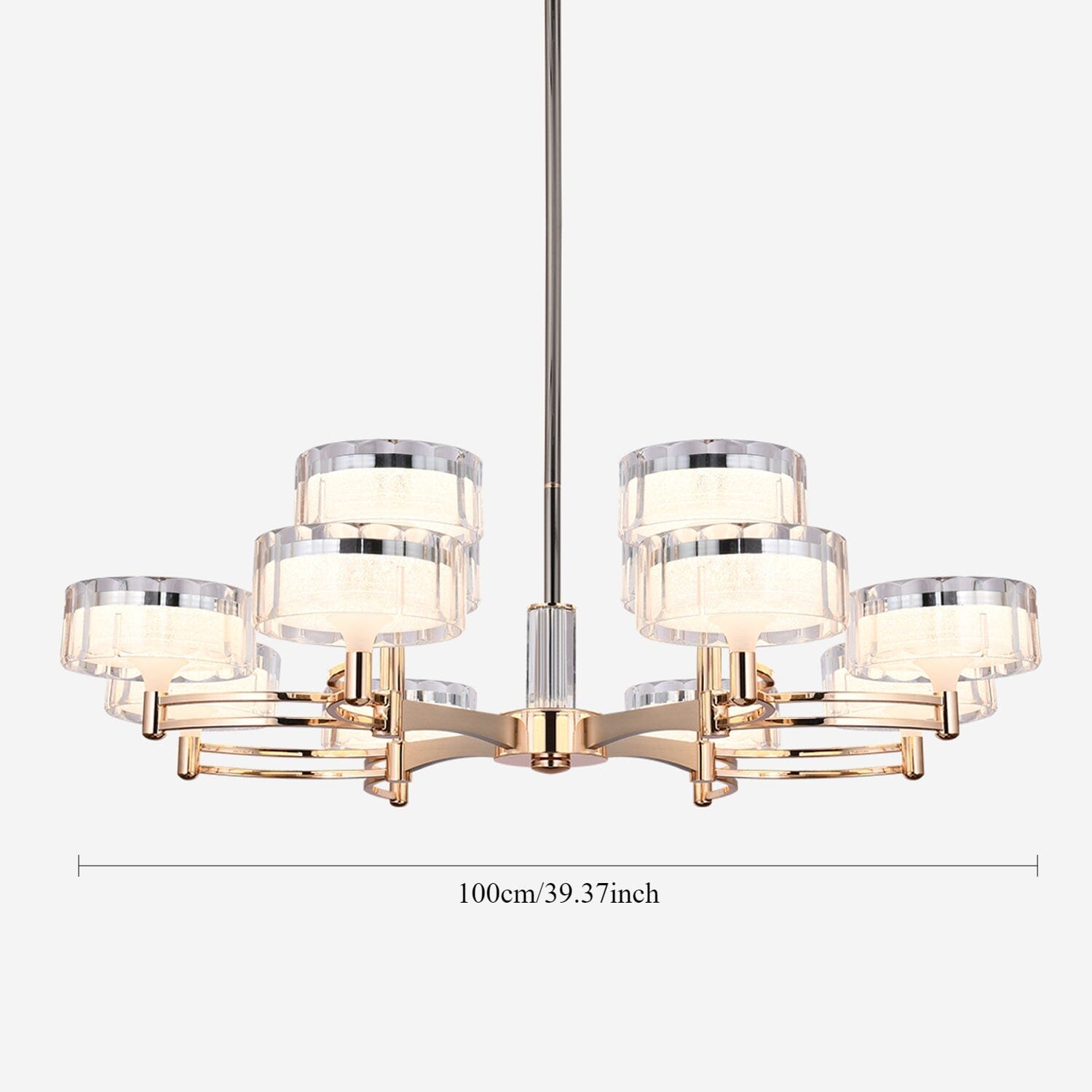 Lightsin Luxury Metal Chandelier for Living Room with Tri - Colour Lighting Options - House Comfort
