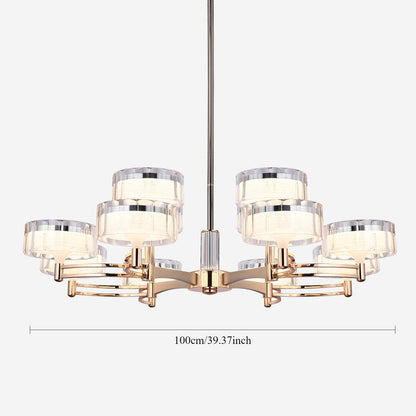 Lightsin Luxury Metal Chandelier for Living Room with Tri - Colour Lighting Options - House Comfort