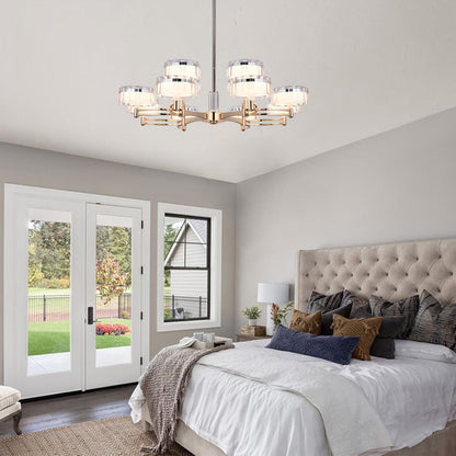 Lightsin Luxury Metal Chandelier for Living Room with Tri - Colour Lighting Options - House Comfort