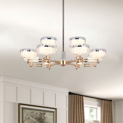 Lightsin Luxury Metal Chandelier for Living Room with Tri - Colour Lighting Options - House Comfort