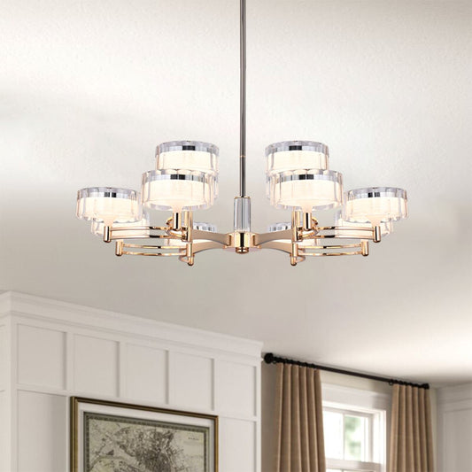 Lightsin Luxury Metal Chandelier for Living Room with Tri - Colour Lighting Options - House Comfort