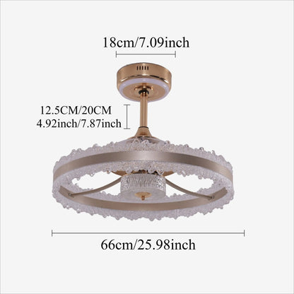 Lightsin Metal Minimalist Acrylic Fan Light with Adjustable Colour Temperature - House Comfort