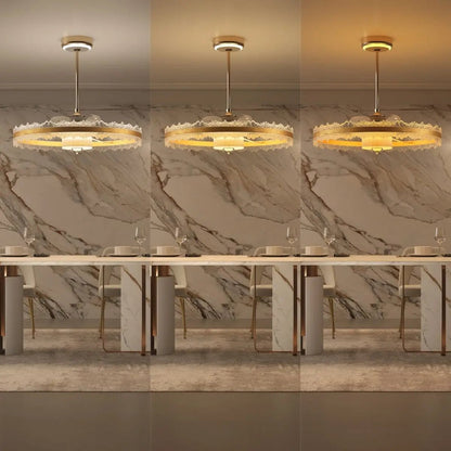 Lightsin Metal Minimalist Acrylic Fan Light with Adjustable Colour Temperature - House Comfort