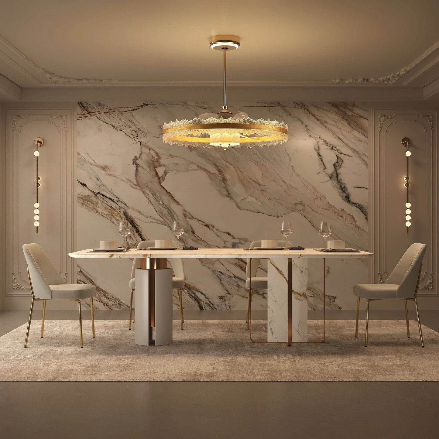 Lightsin Metal Minimalist Acrylic Fan Light with Adjustable Colour Temperature - House Comfort